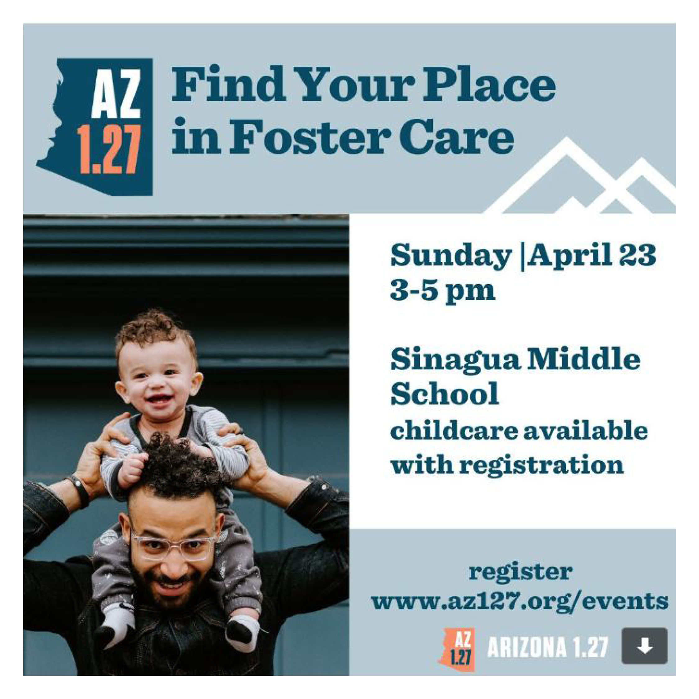 AZ 127 FIND YOUR PLACE IN FOSTER CARE (FLAGSTAFF) In partnership with AZ 127, CFC will be hosting a table this weekend! Make sure to stop by!